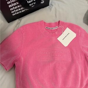 Alexander Wang Vibrant Pink Logo Sweater